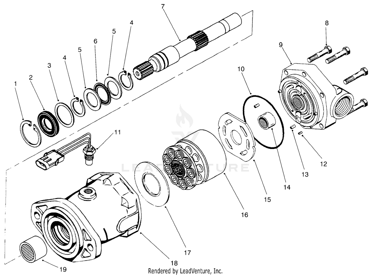 Hydraulic Motor Assy. No. 93-7476 W/sensor