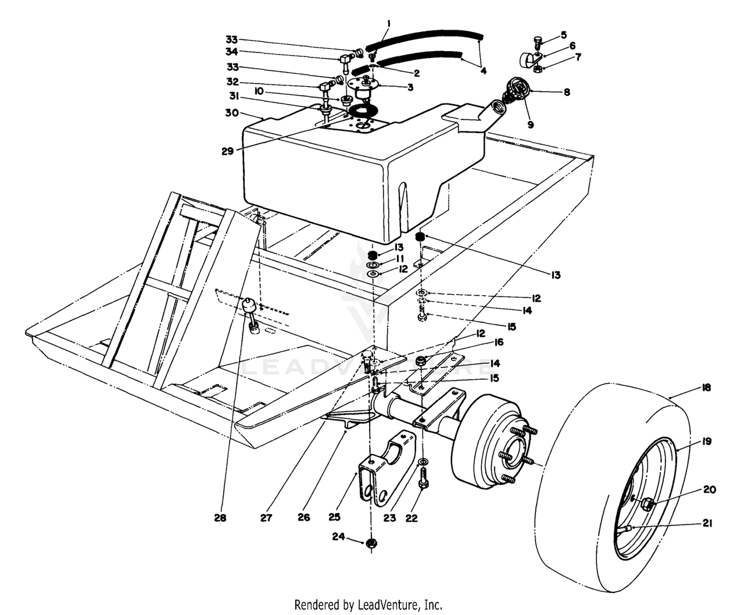 Fuel Tank And Axle Assembly