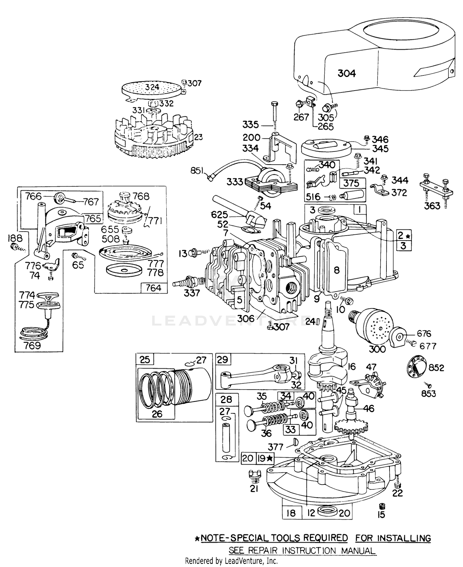 Engine Briggs  Stratton Model No. 92908-1841-01