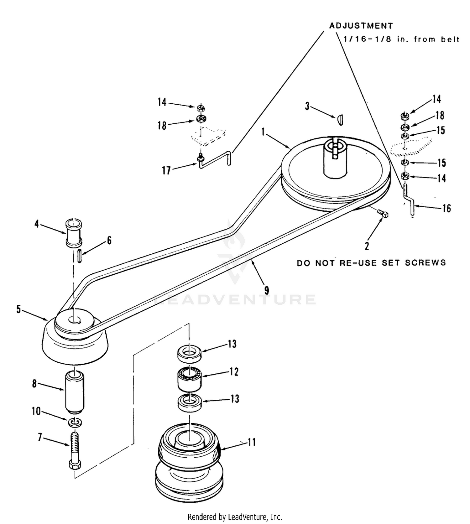 DRIVE BELT AND PULLEYS