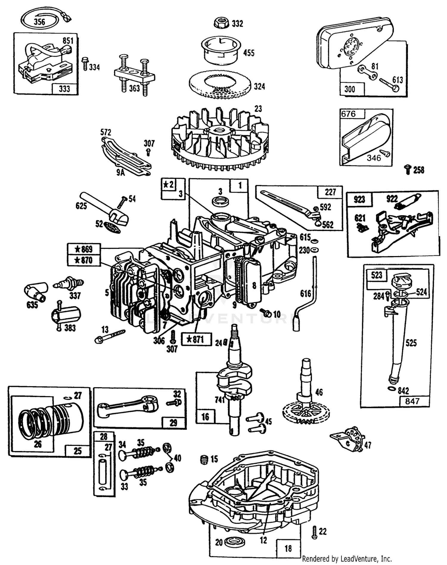 Engine Briggs  Stratton Model No. 124702-3115-01