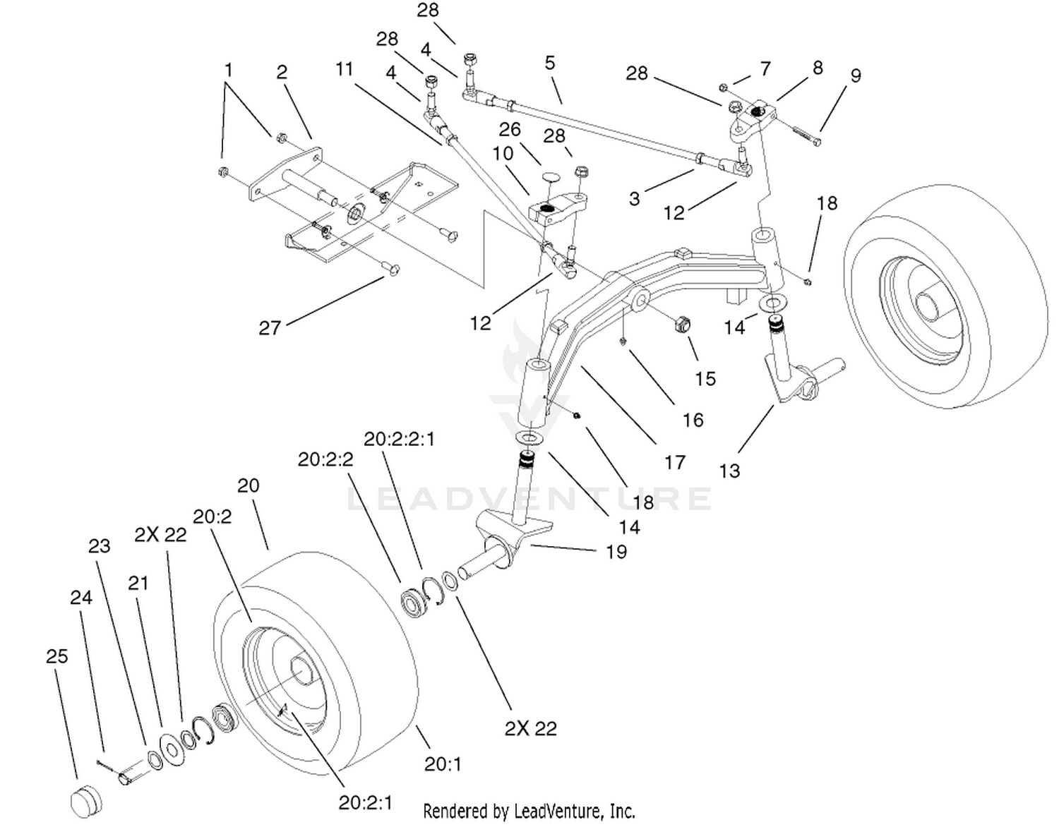 Tie Rods, Spindle  Front Axle Assembly