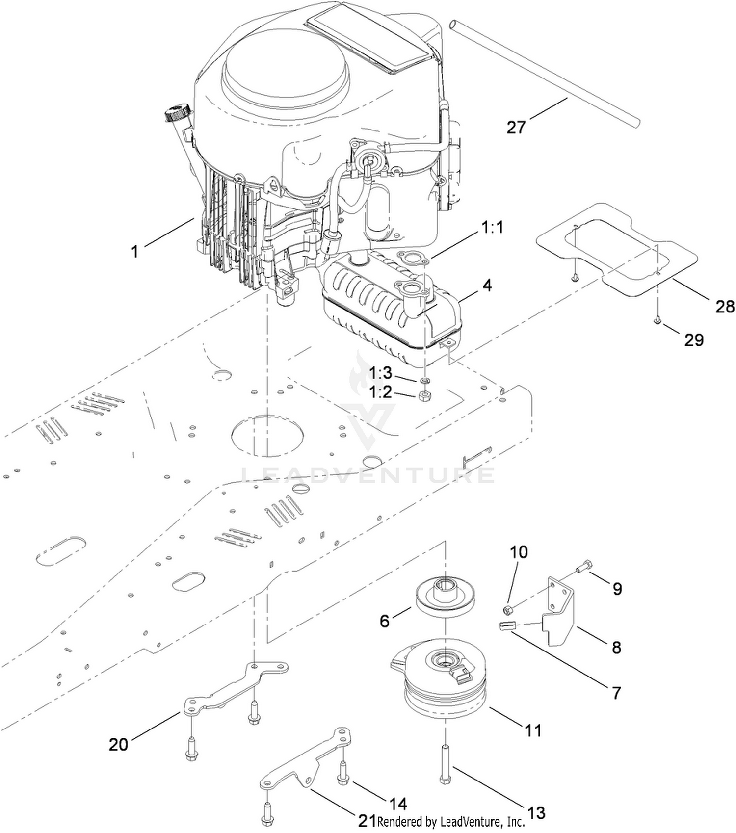 Engine and Clutch Assembly