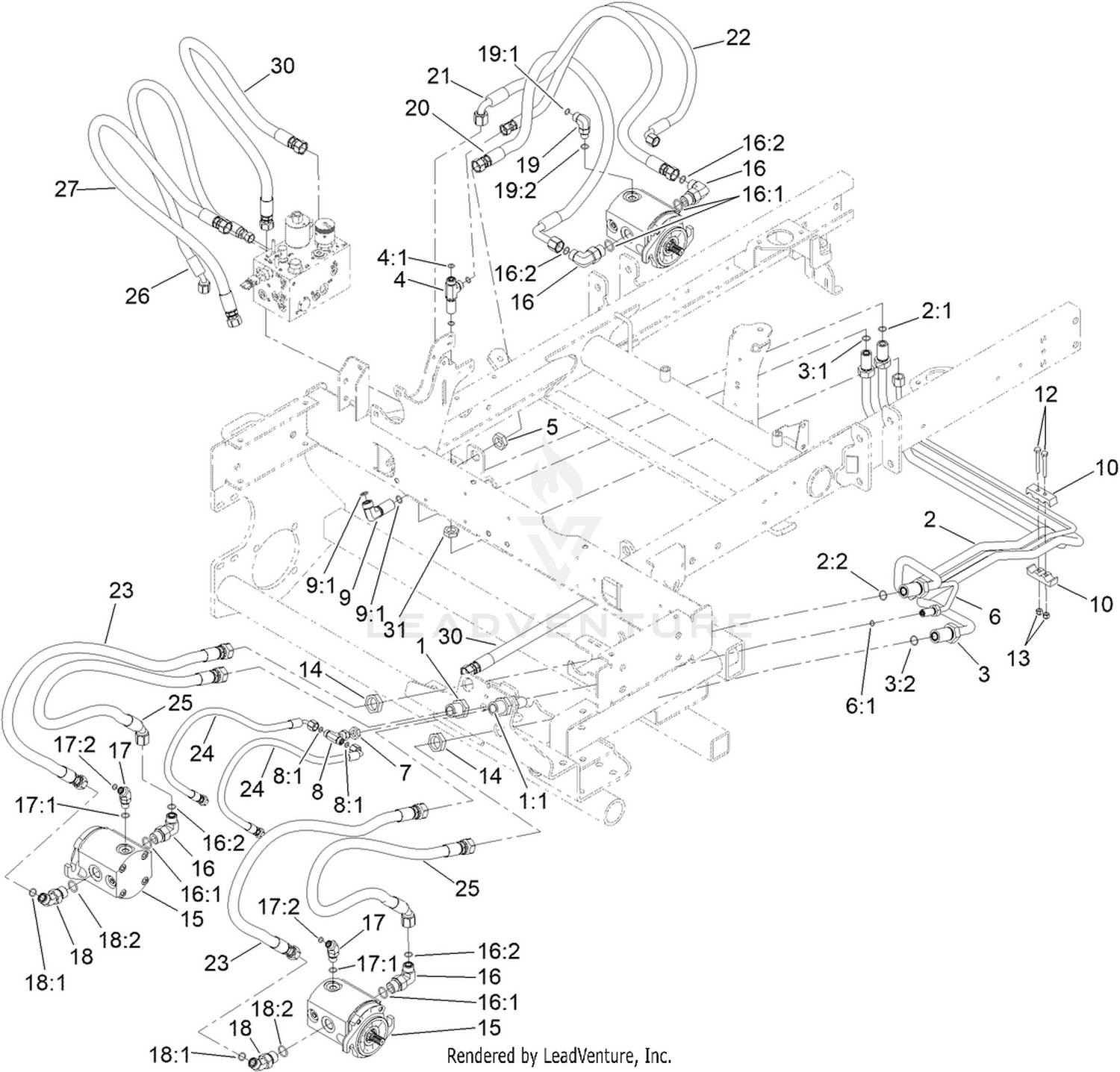 Hydraulic Mow Circuit Assembly