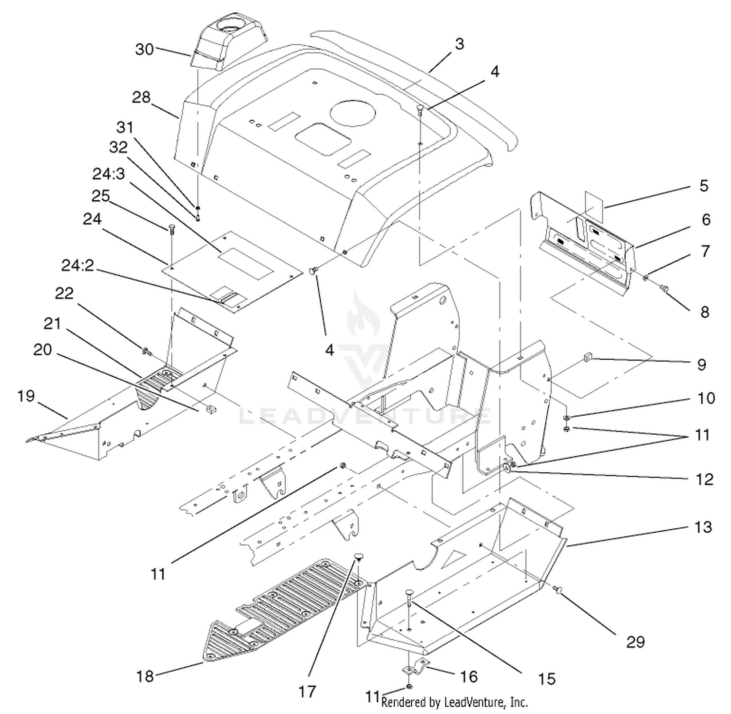 Fender And Footrests Assembly