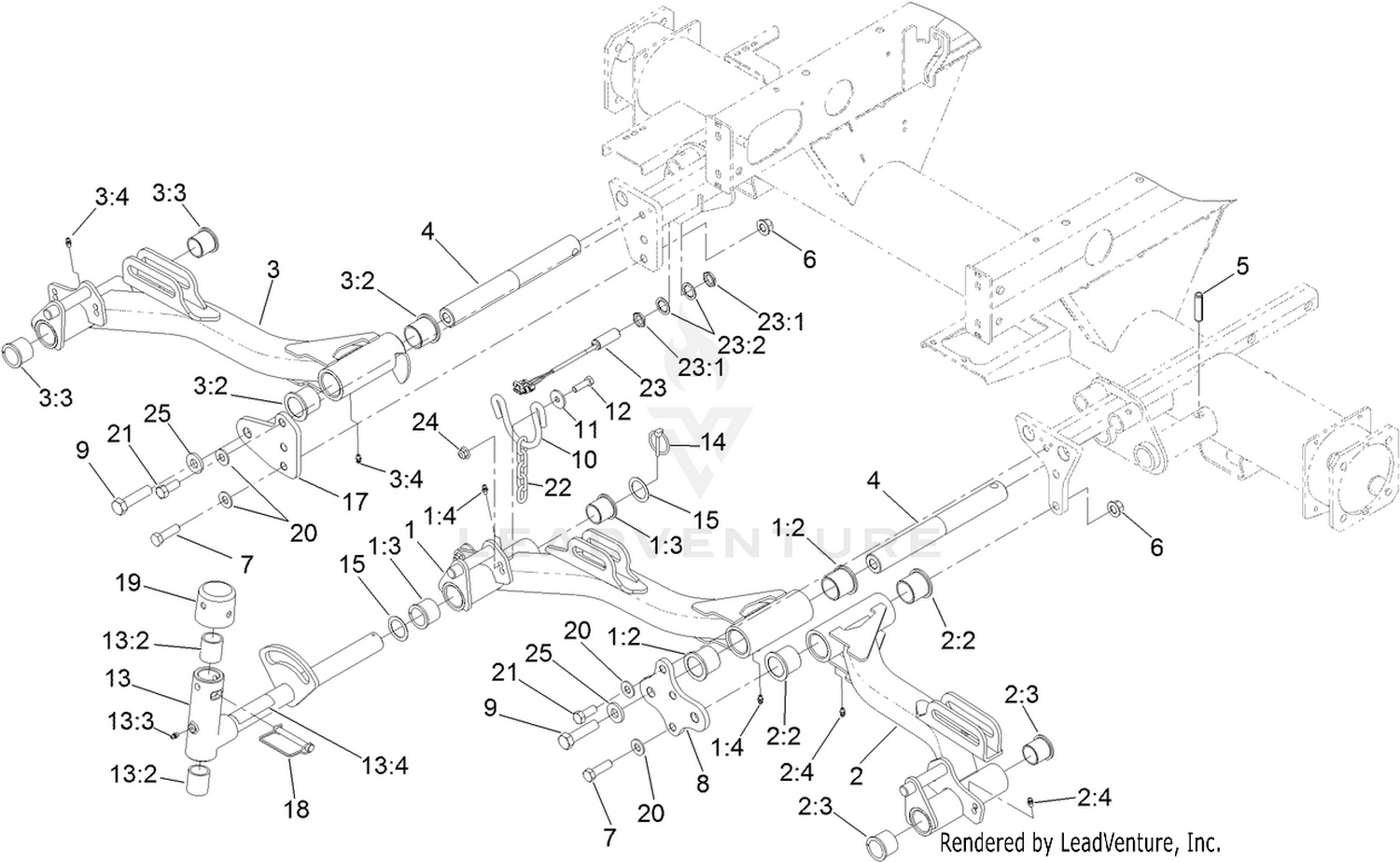 No. 1, 4 and 5 Lift Arm Assembly
