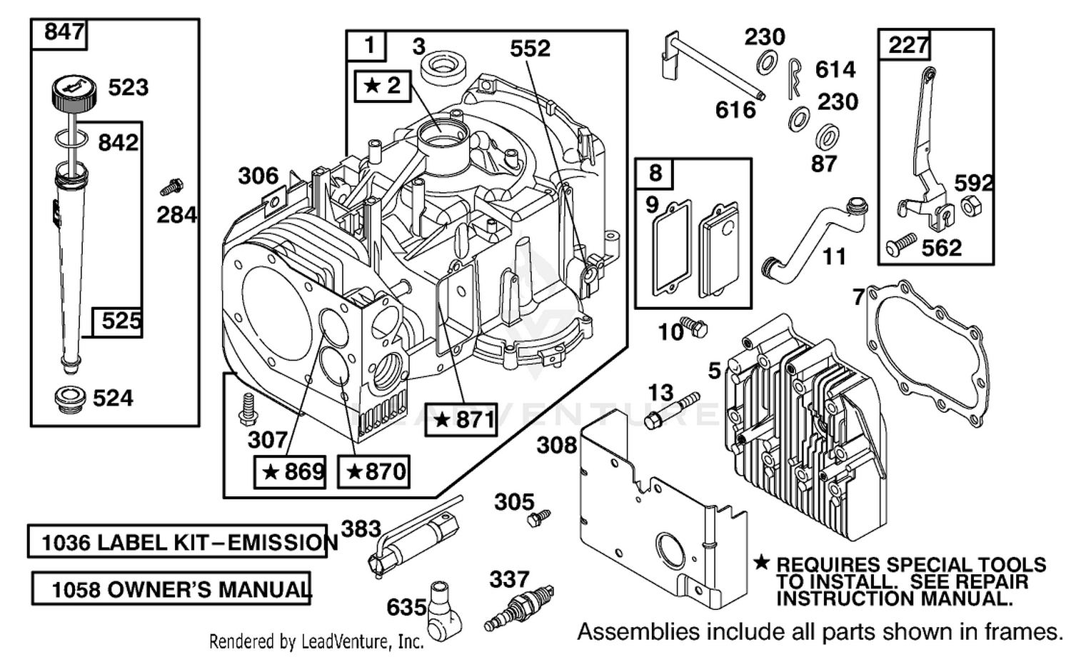 Cylinder Assembly  Briggs and Stratton 284707-1148-E1