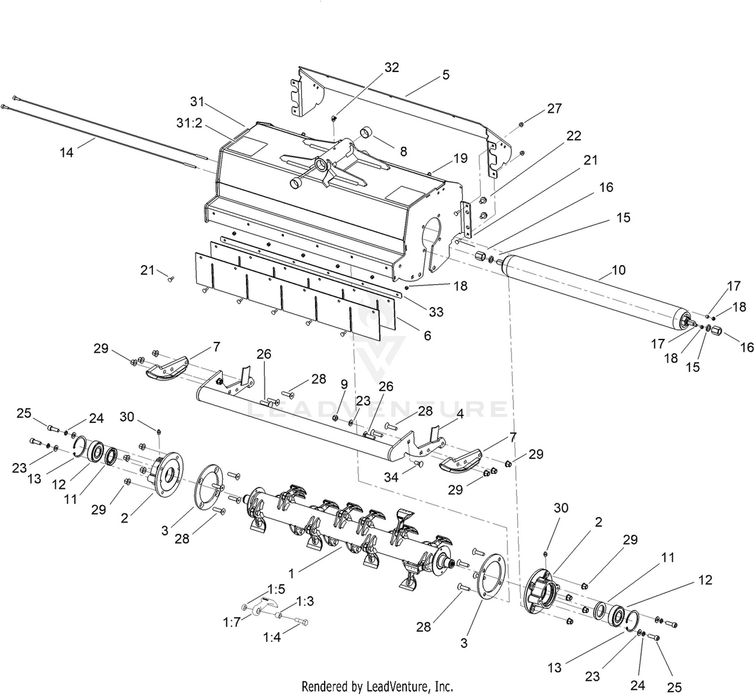 Flail Cutterhead Assembly No. 134-4241