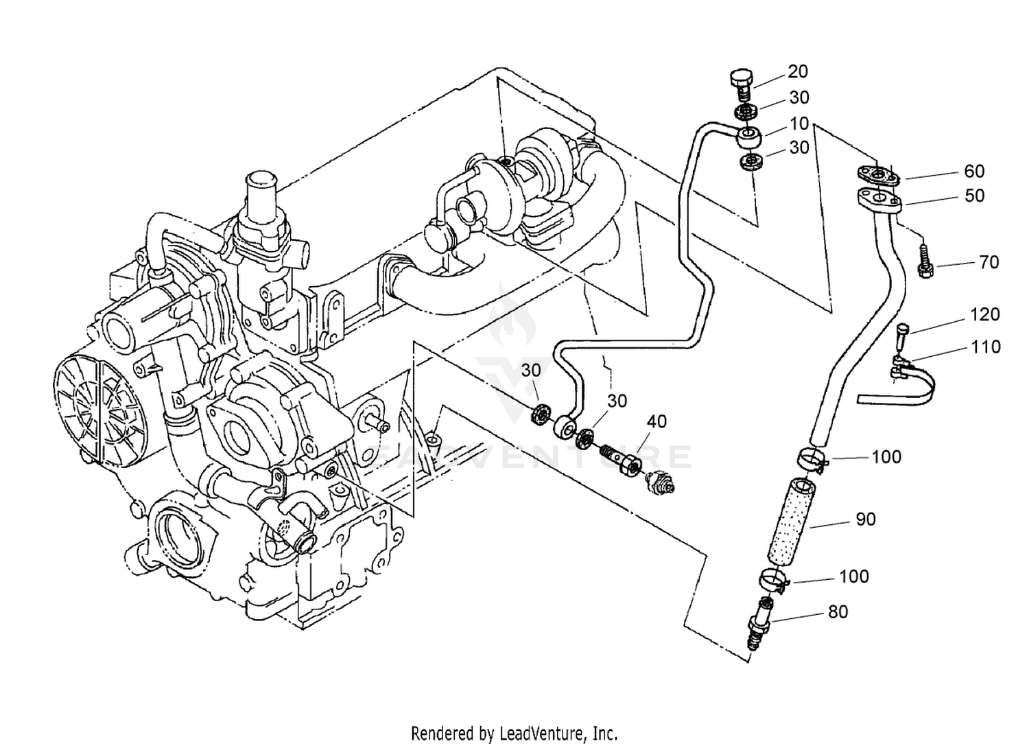 Oil Pipe (Turbo Charger) Assembly