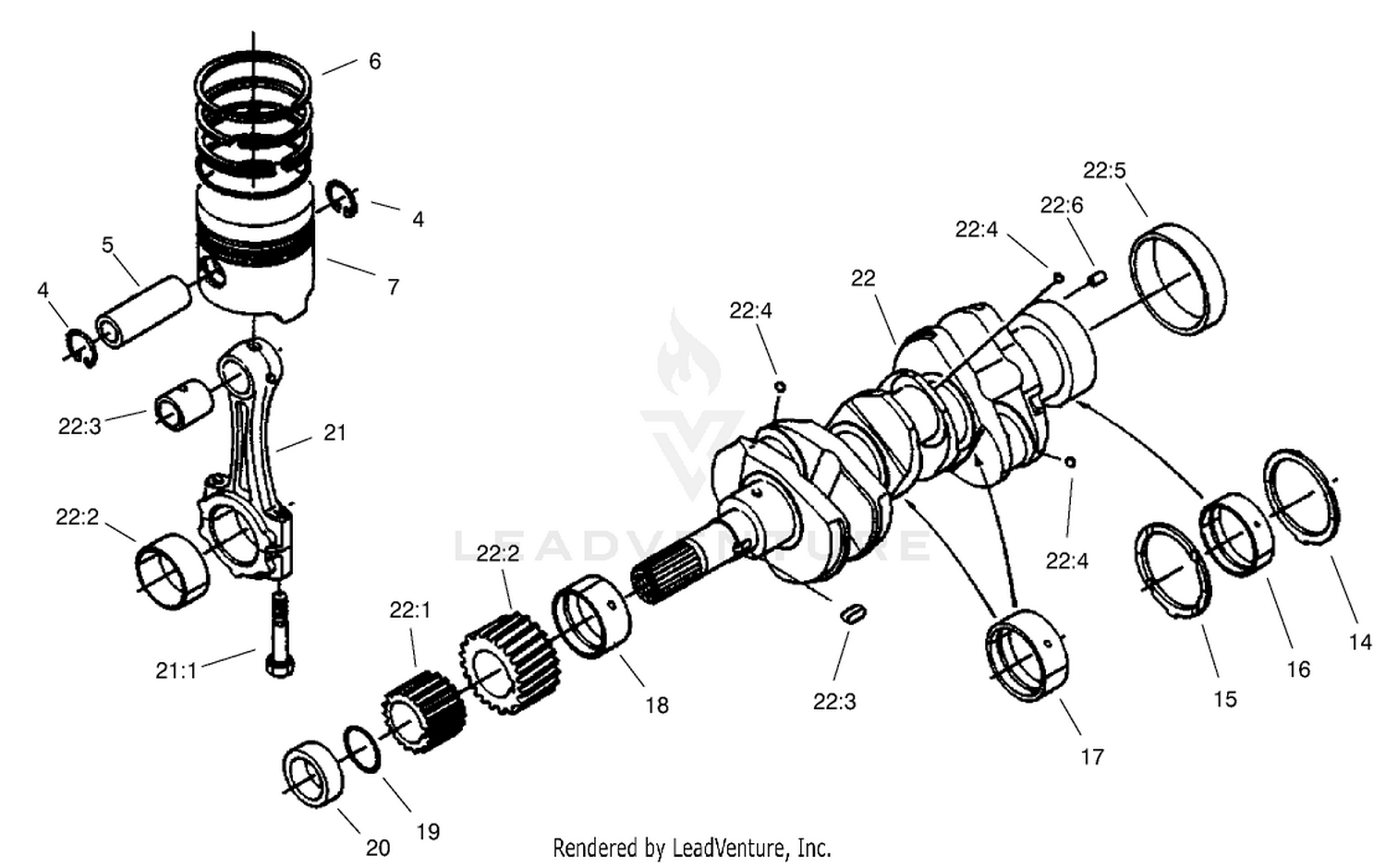Piston And Crankcase Assembly