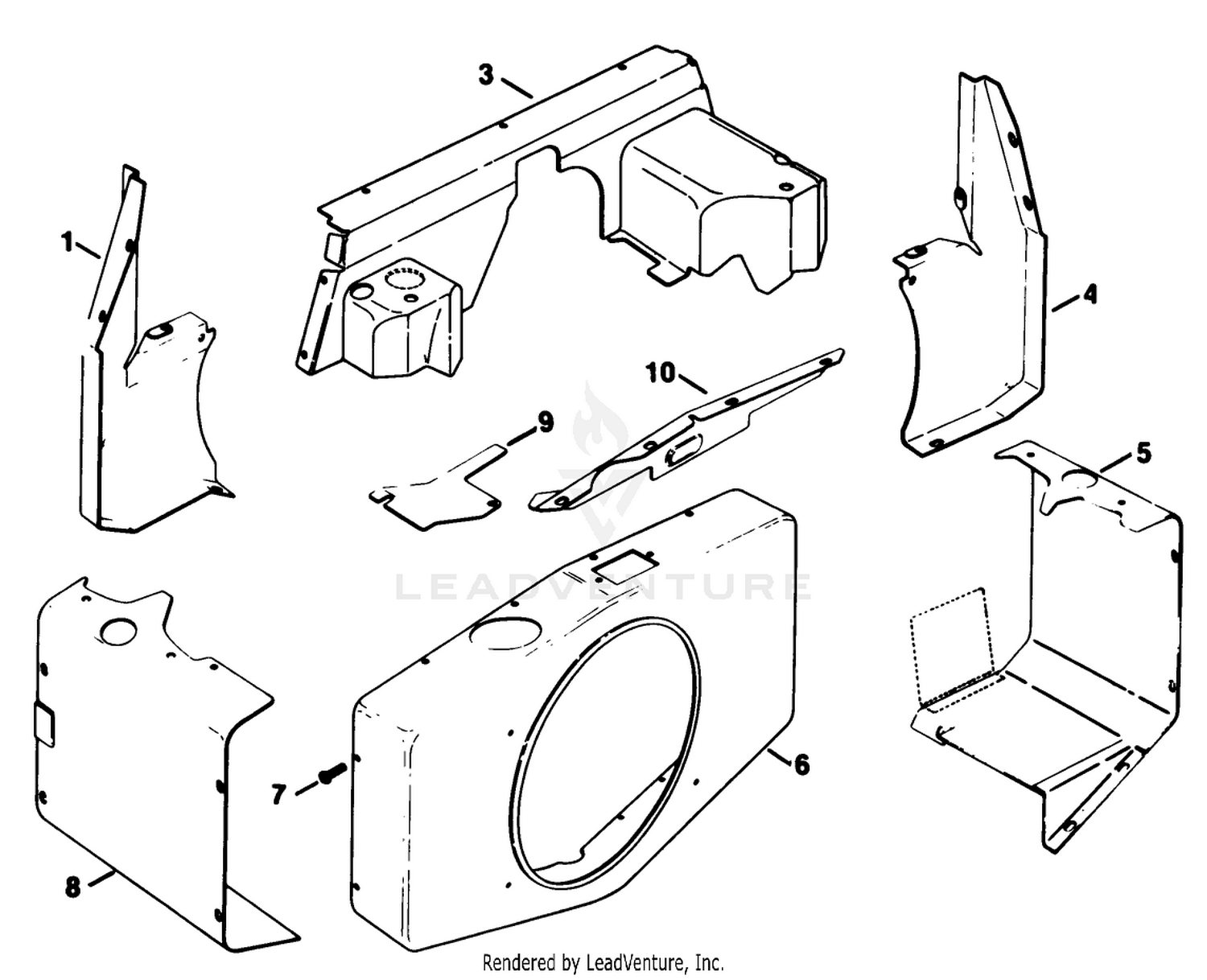 Baffles  Shroud-Engine Kohler Model No. Kt17qs Type No. 24324