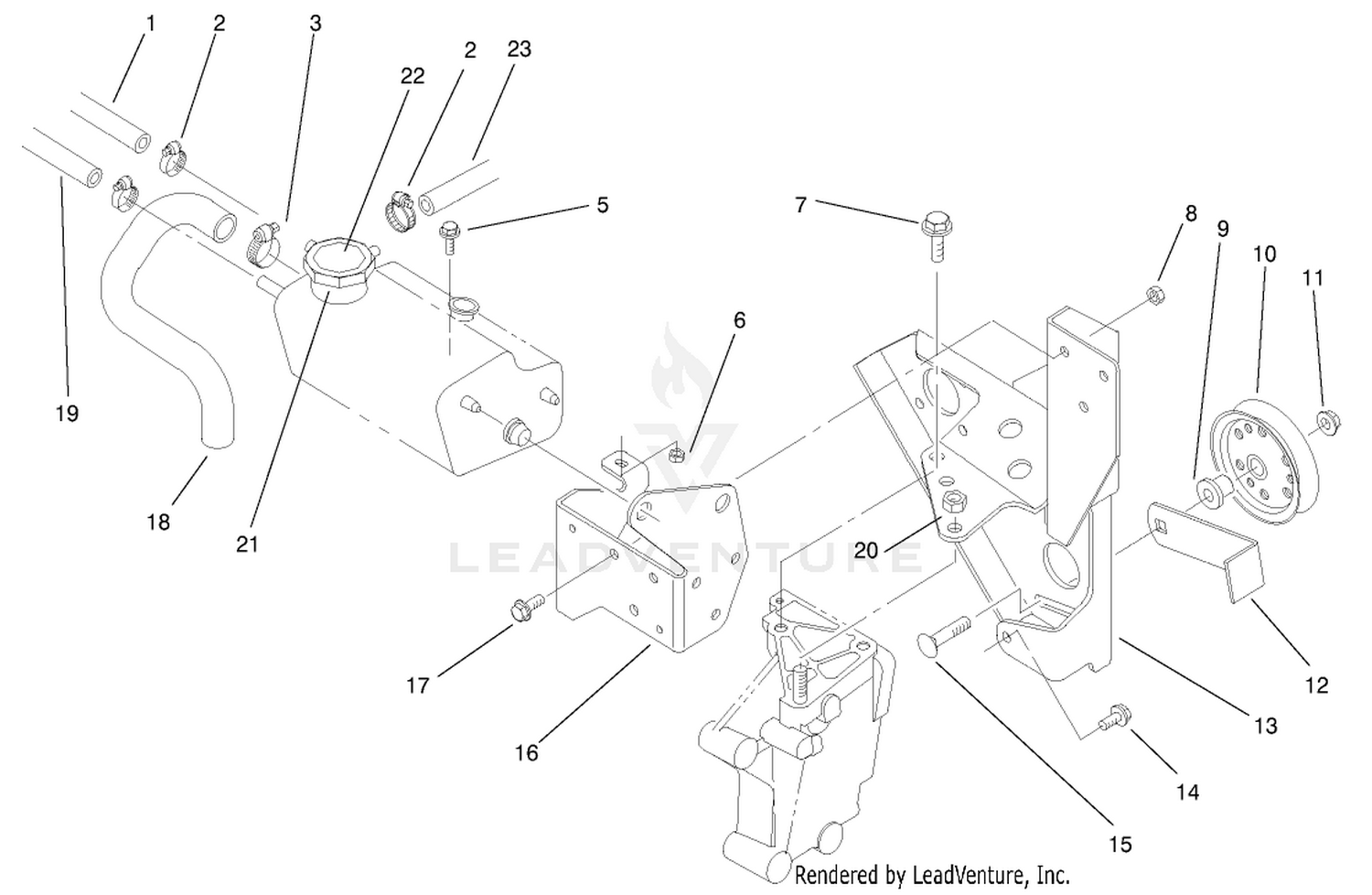 Fan Bracket  Degasser Assembly