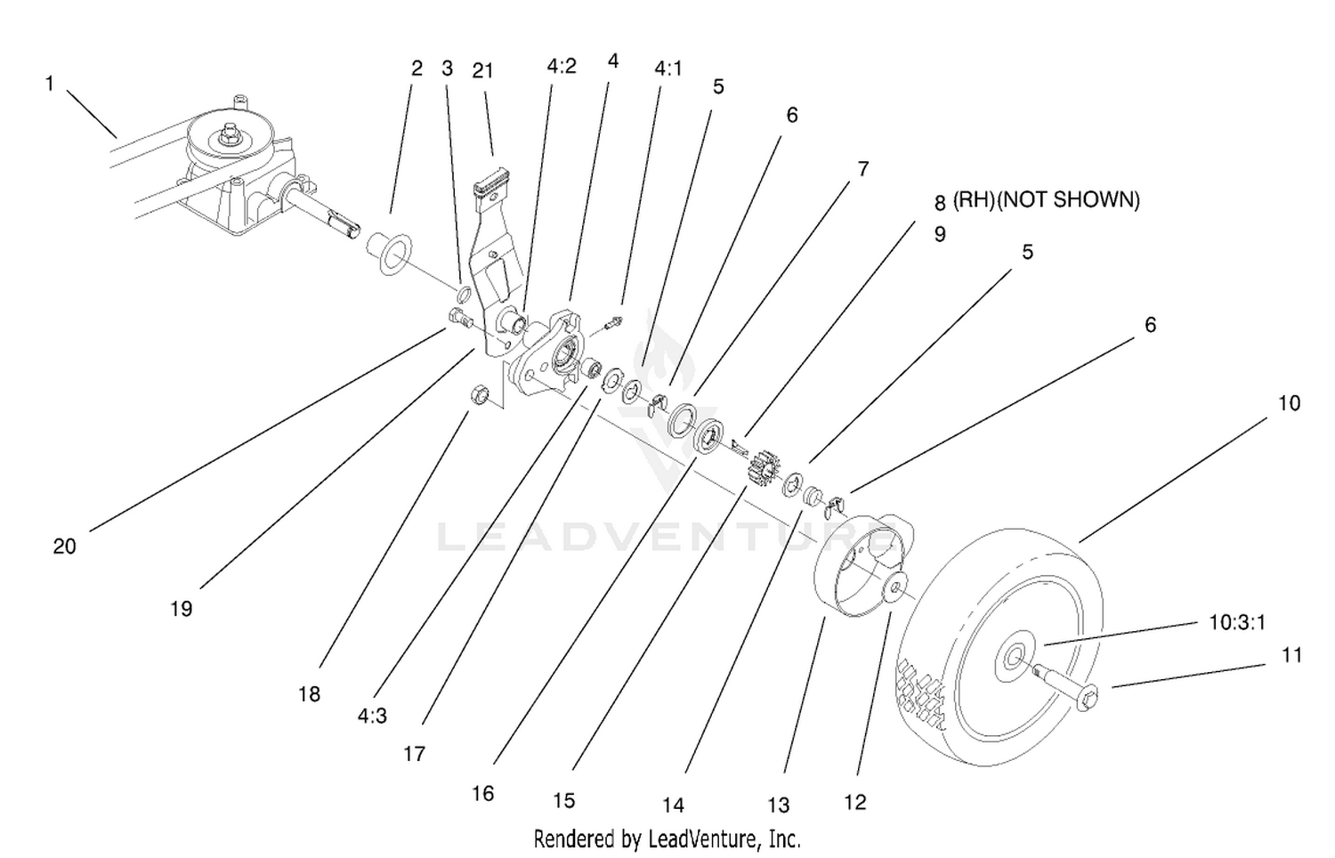 Gear Case  Wheel Assembly