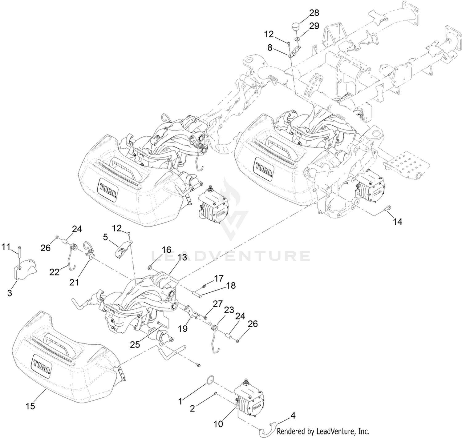 Suspension, Reel Motor and Basket Assembly
