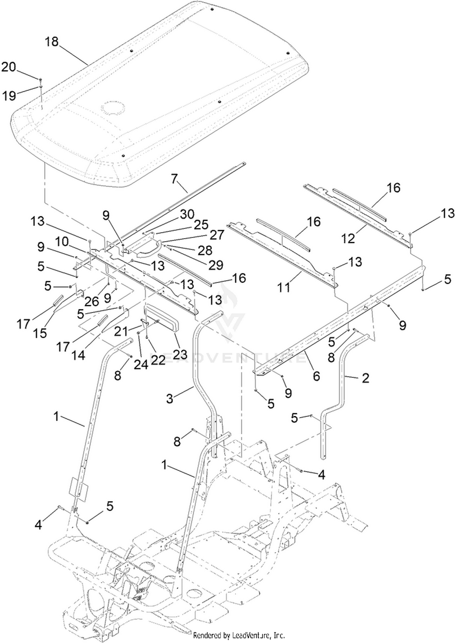4 Passenger Canopy Assembly