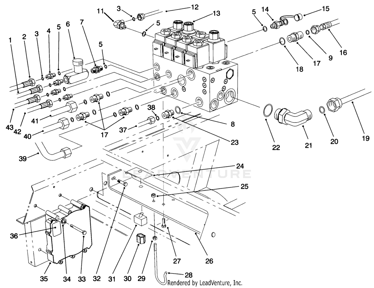 Front Hydraulic Control Block  Hoses
