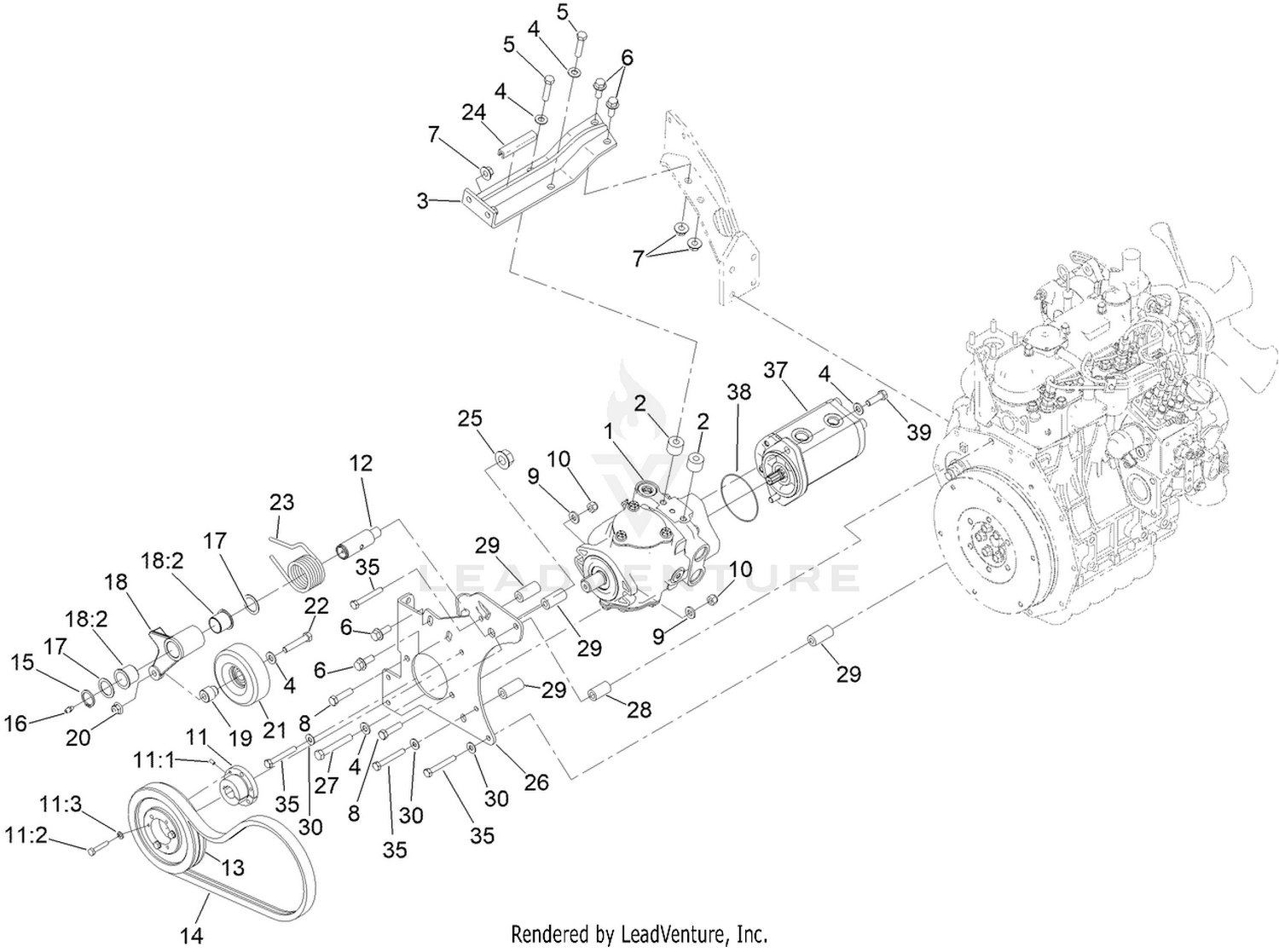 Tandem Hydraulic Pump Assembly