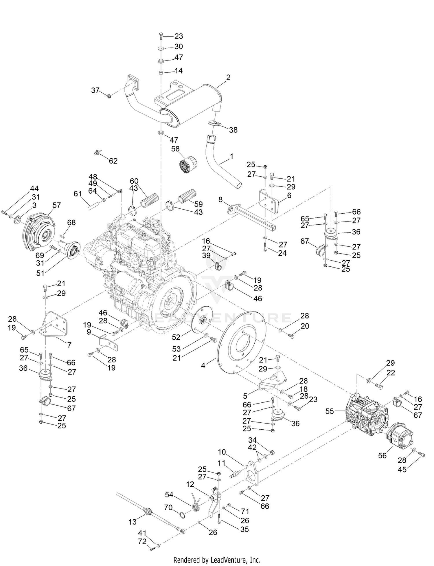 Engine, Pump and Friction Assembly