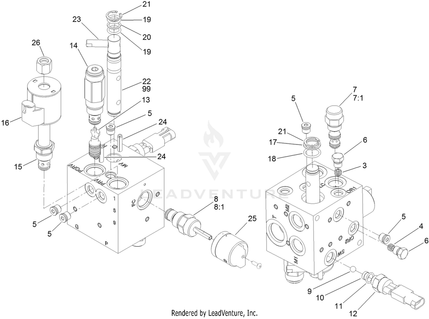 Hydraulic Mow Manifold Assembly No. 117-9858