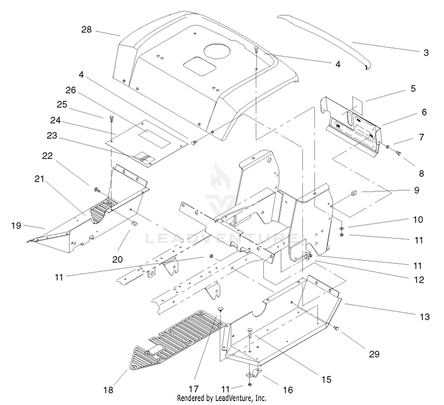 Fender  Footrest Assembly