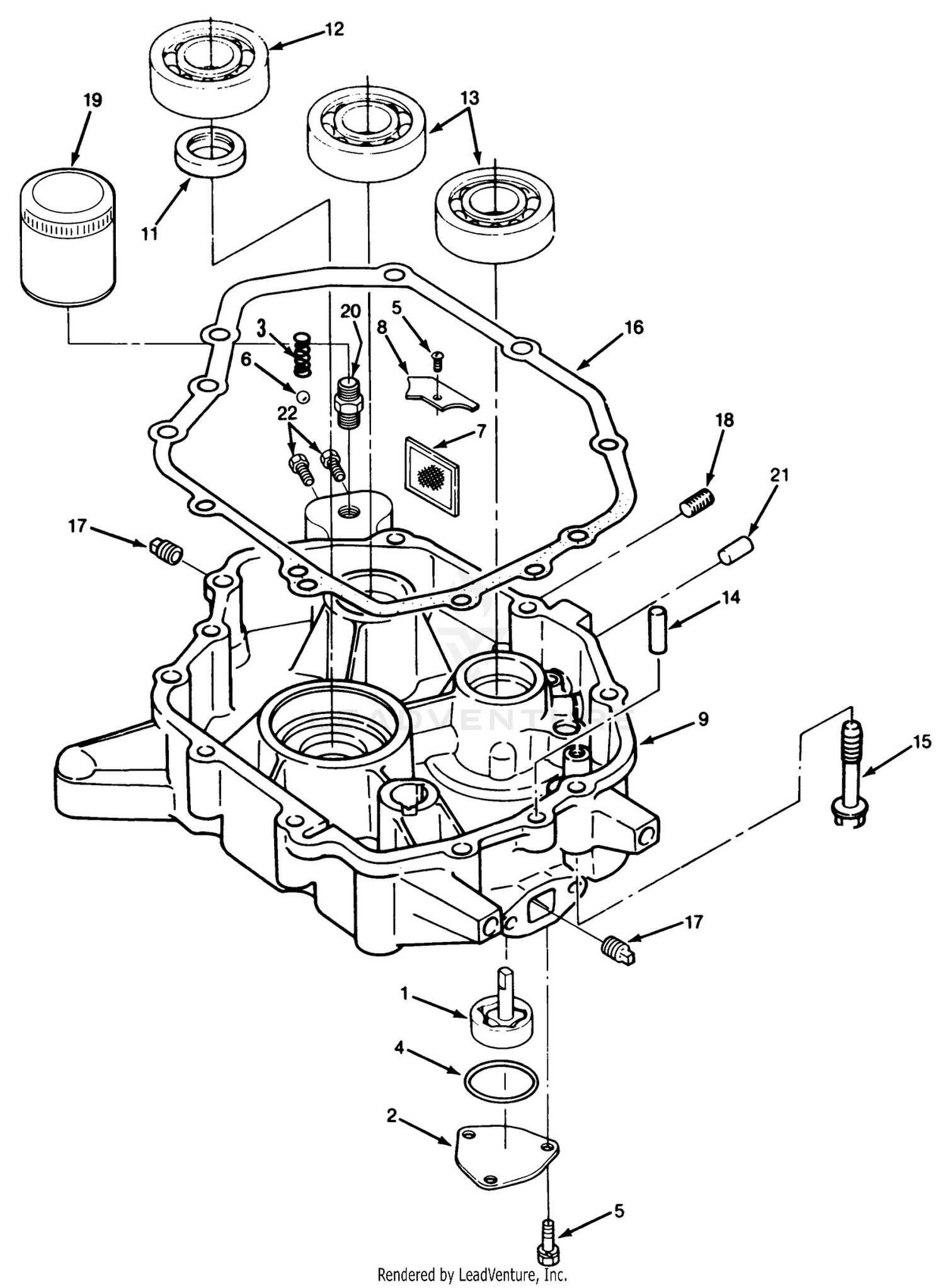 14hp Engine Oil Base  Pump Assembly