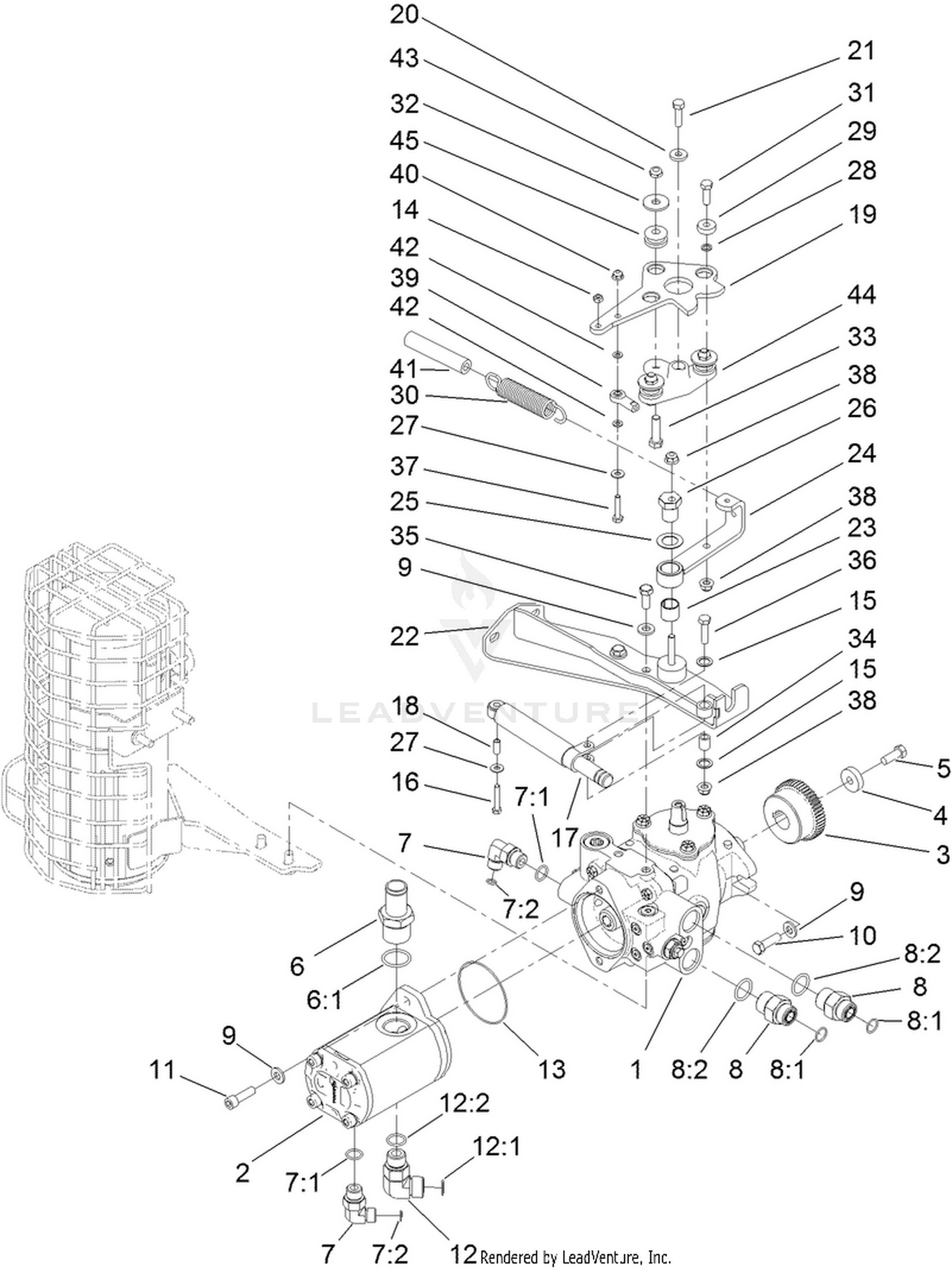 Hydrostat and Gear Pump Drive Assembly