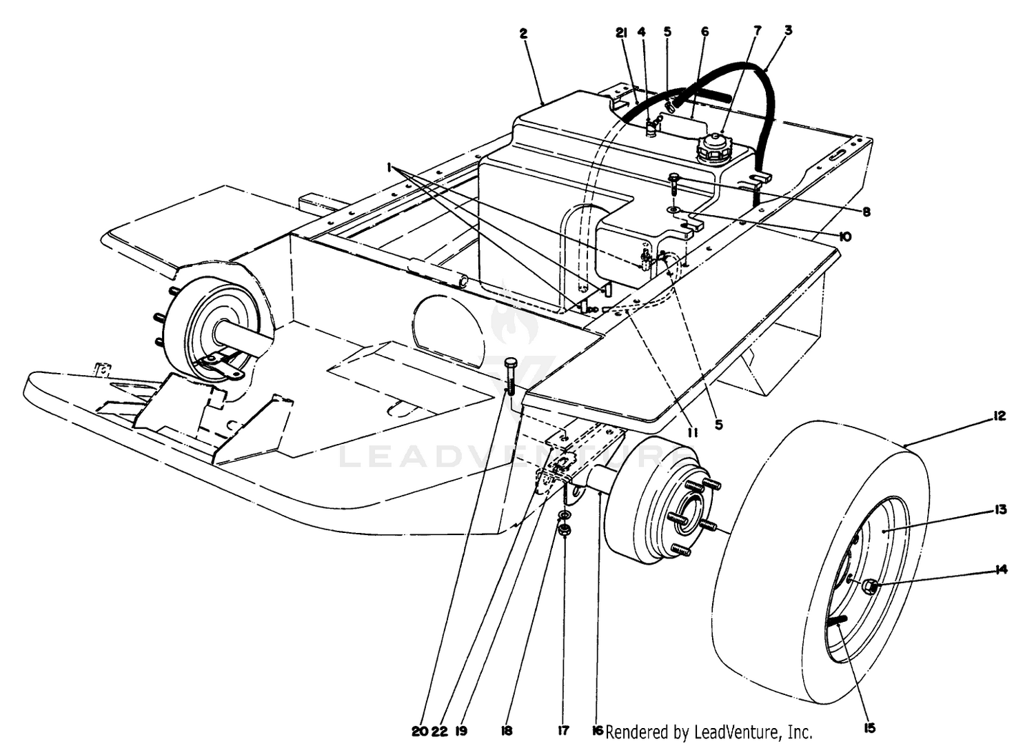 Fuel Tank  Axle Assembly