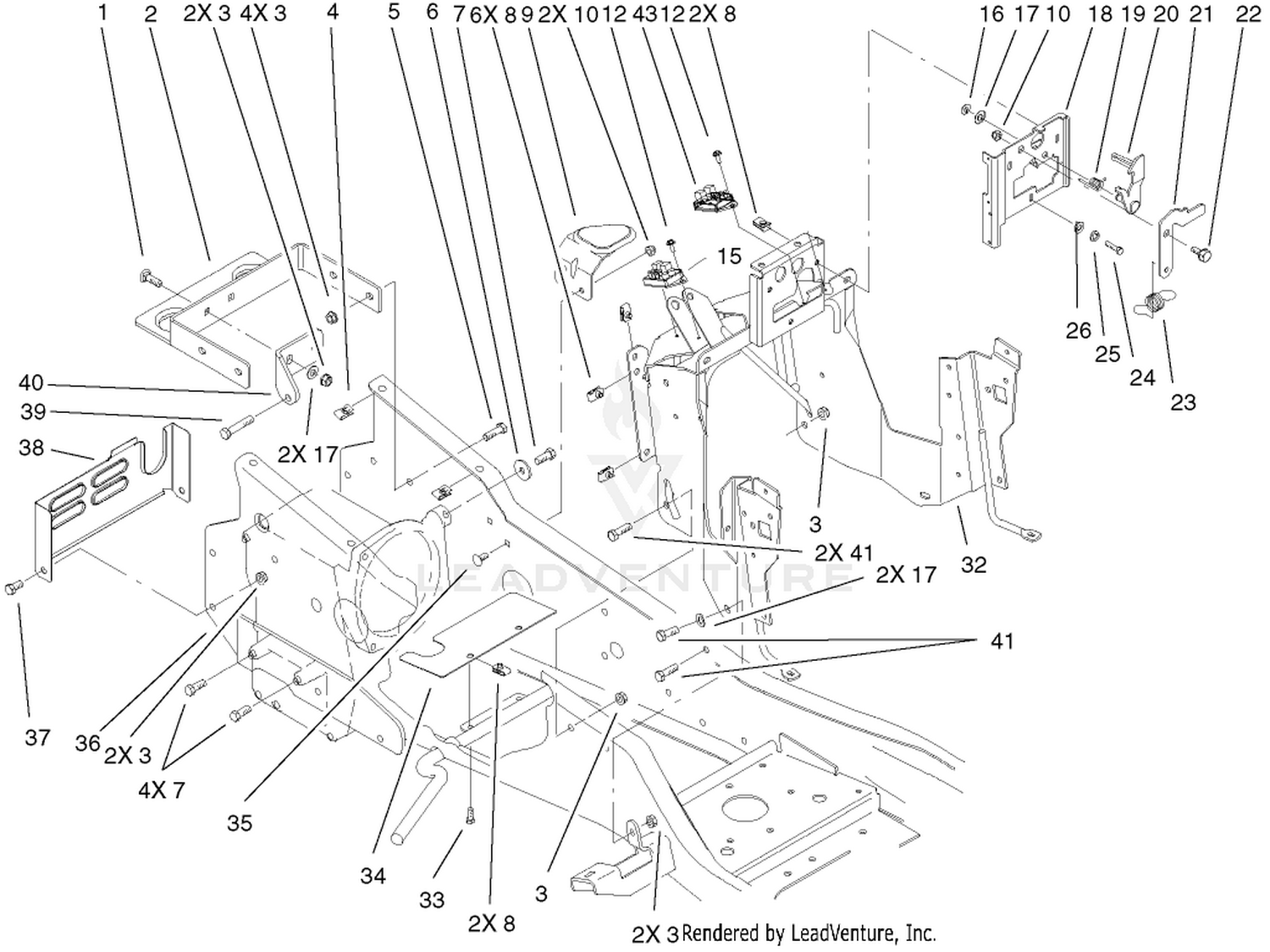 Steering Tower  Fuel Tank Supports Assembly