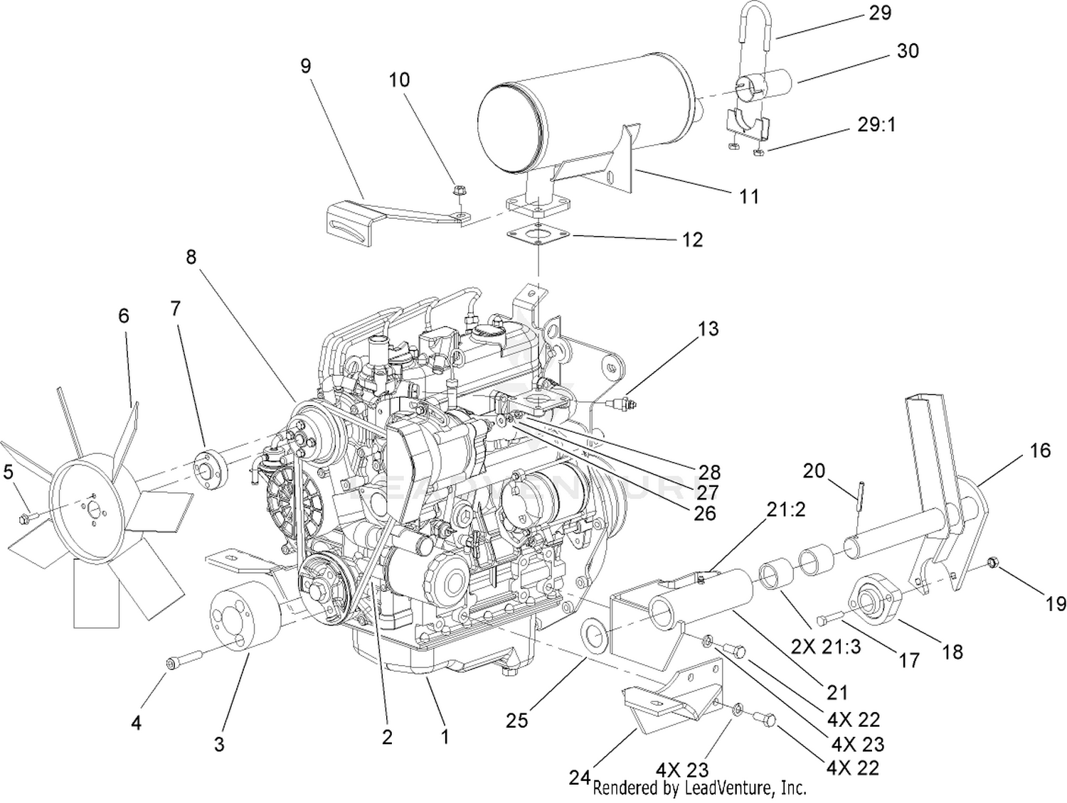 Engine Mounting and Component Assembly