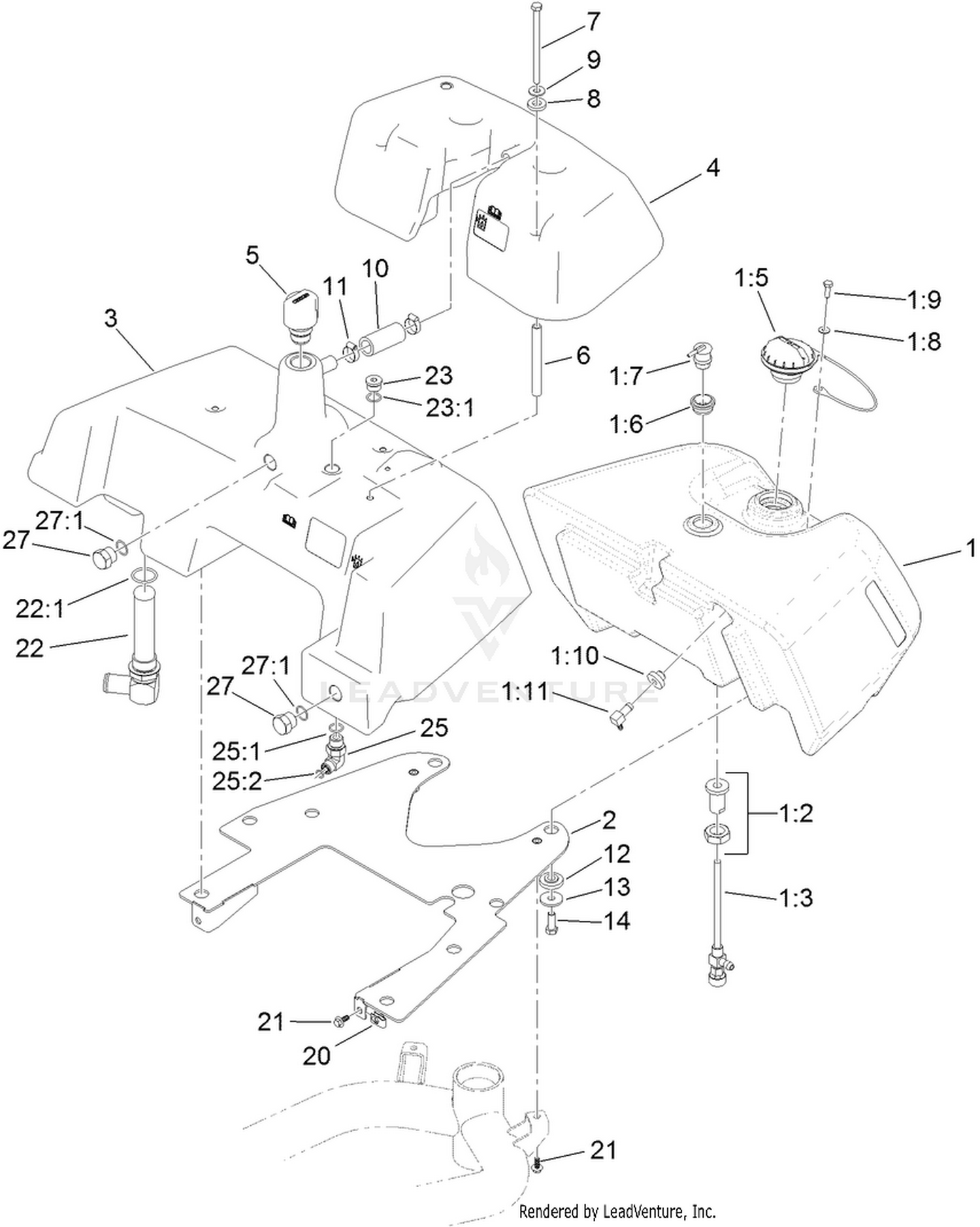 Fuel and Hydraulic Tank Assembly