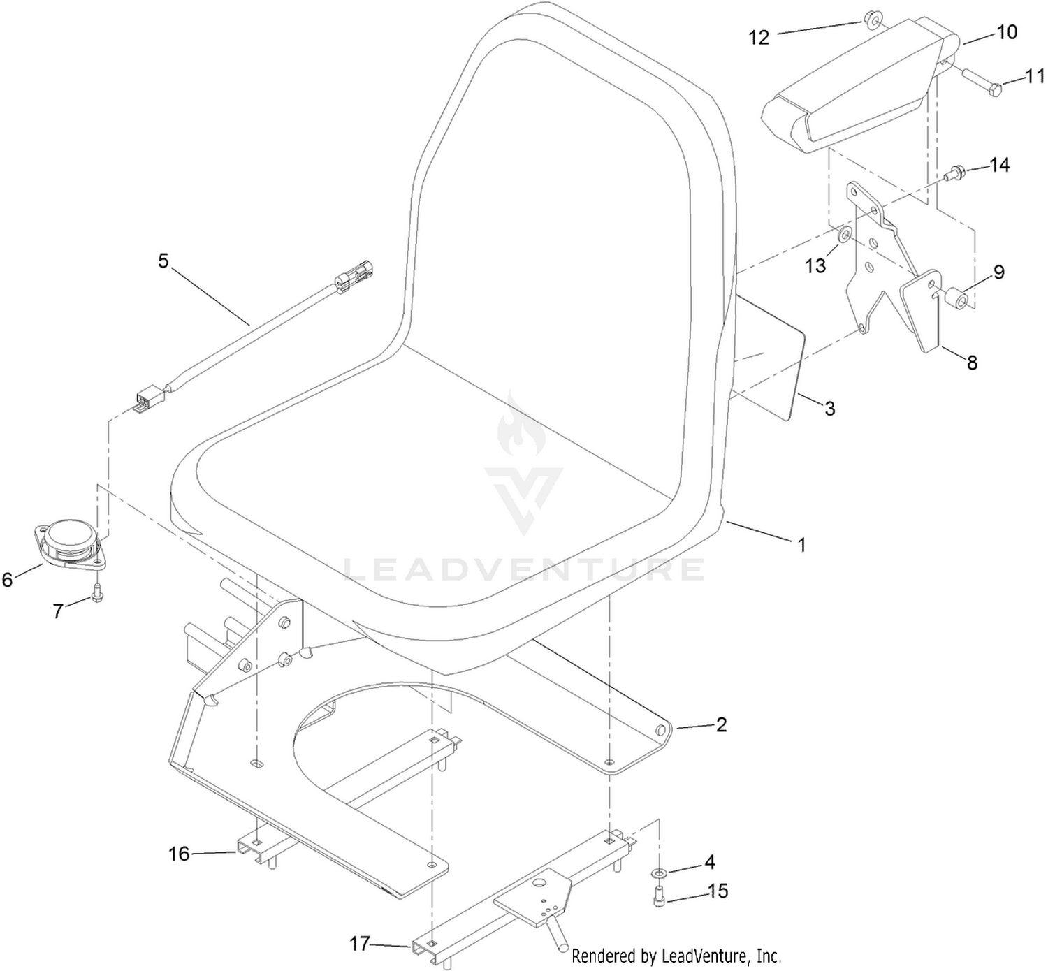 Seat and Armrest Assembly