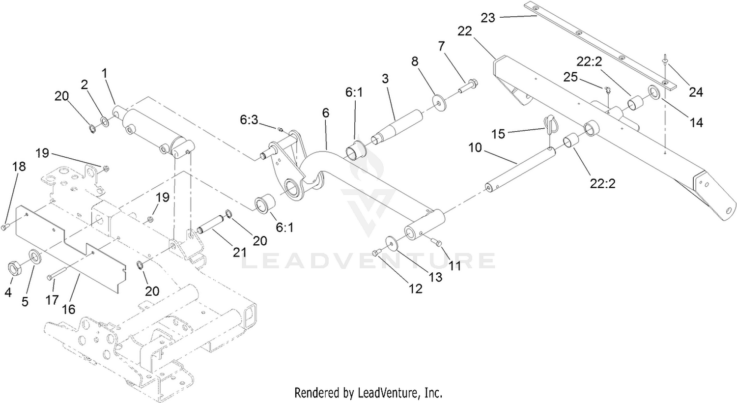 Rear Lift Arm and Carrier Frame Assembly