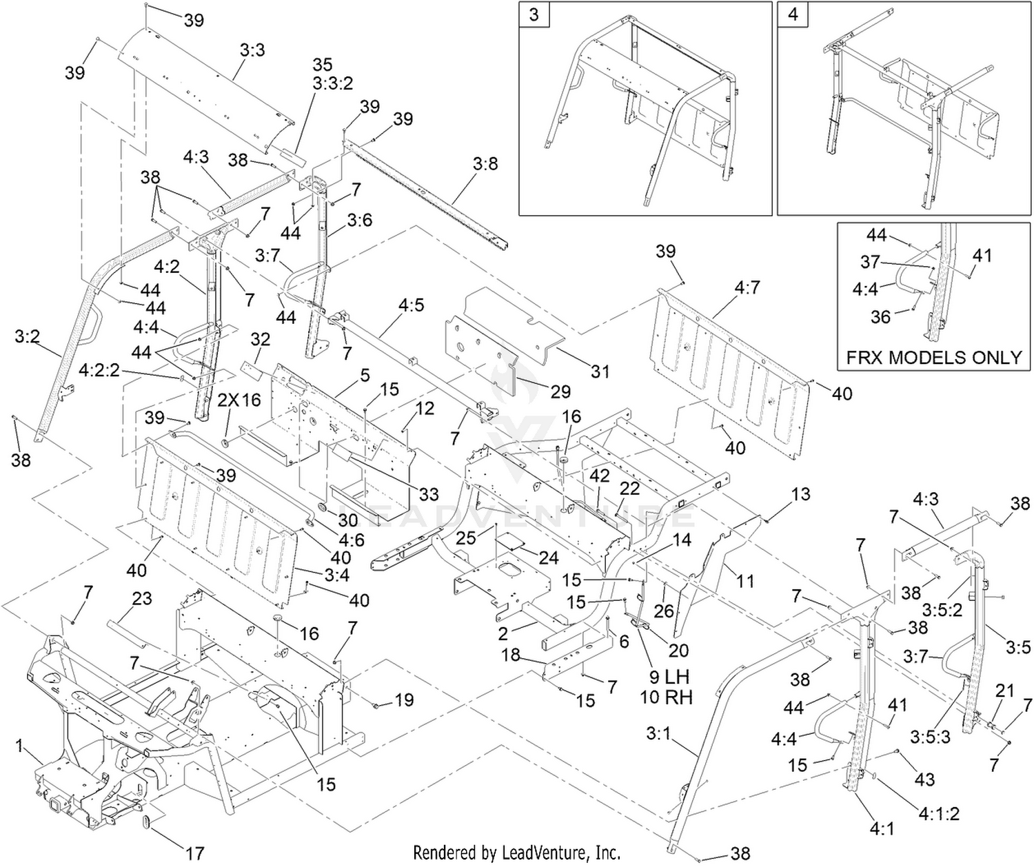 Frame and ROPS Assembly