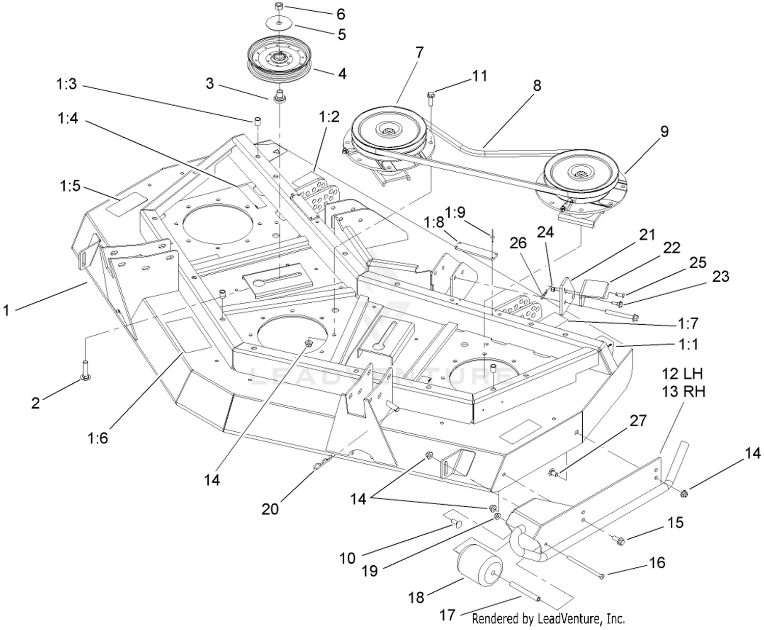 Front Deck, Idler and Skid Assembly