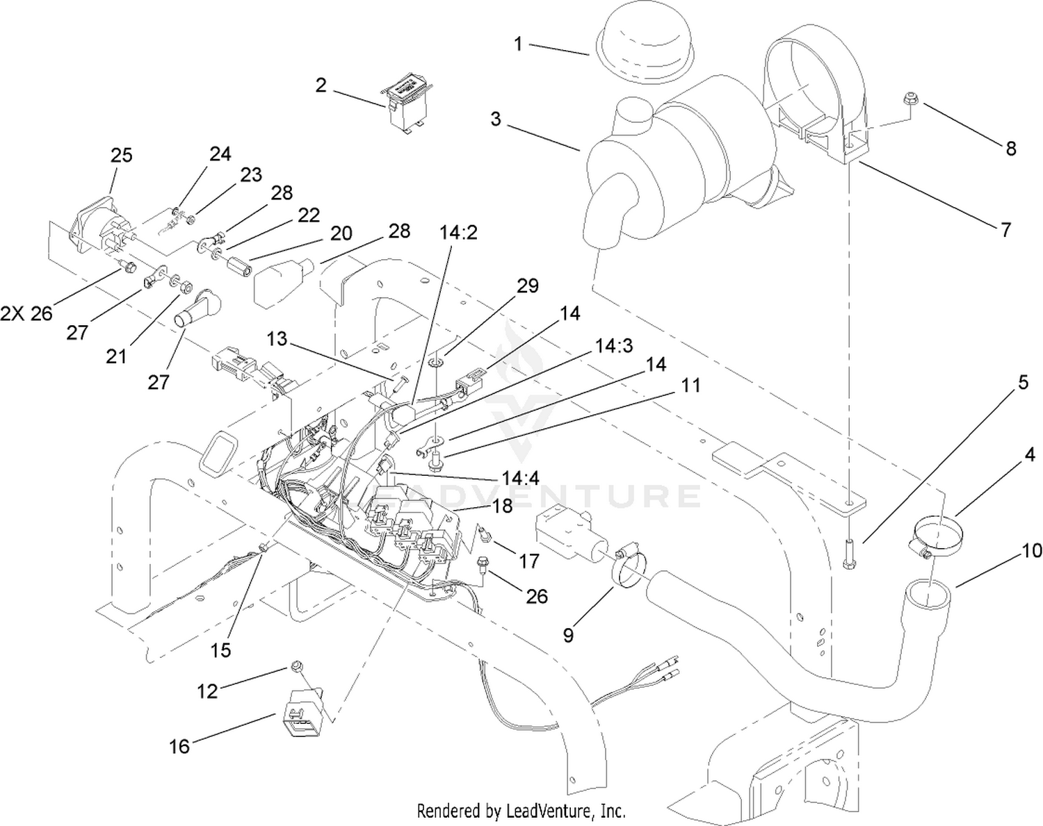 Wire Harness, Air Cleaner and Hose Assembly