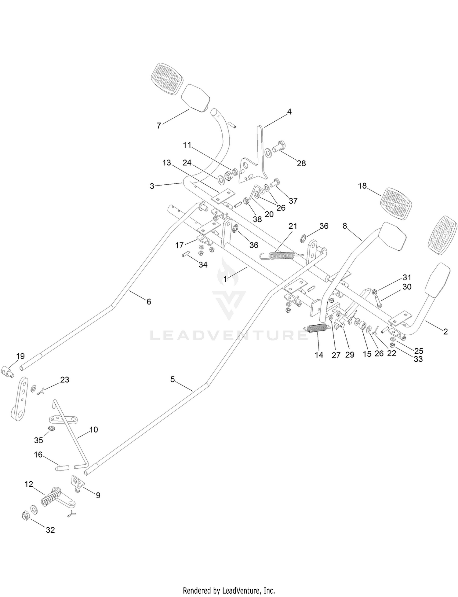 Travel Pedals and Brake Assembly