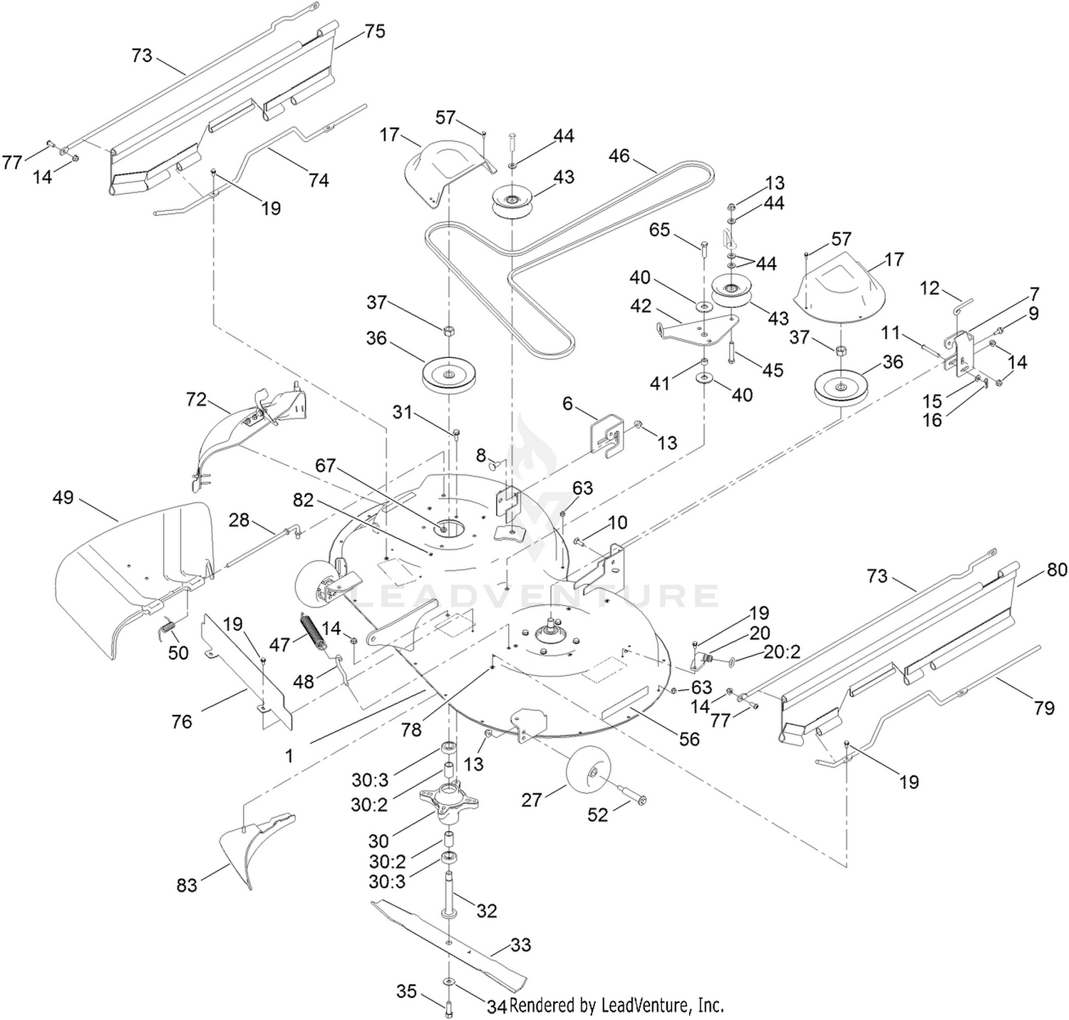 42 Inch Deck Assembly