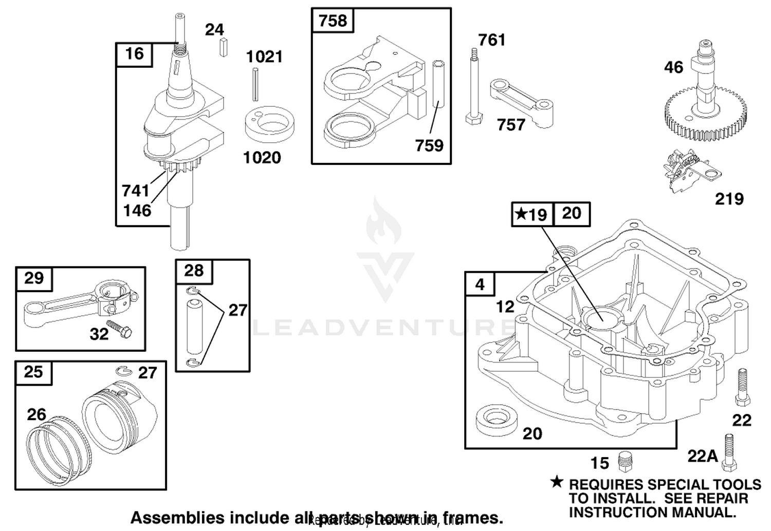Engine Briggs  Stratton Model 195707-0421-E1 2