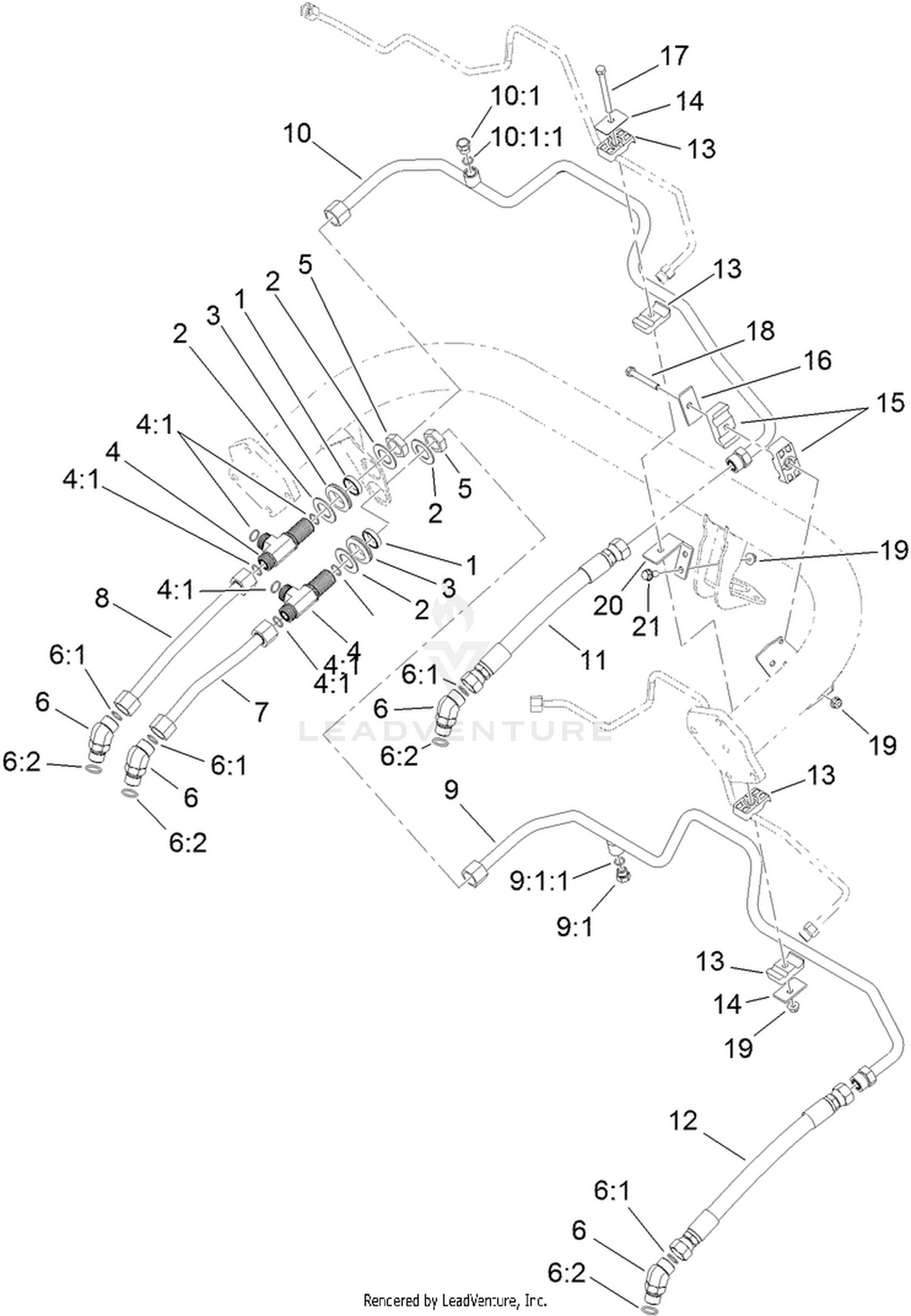 Traction Drive Hydraulic Line Assembly