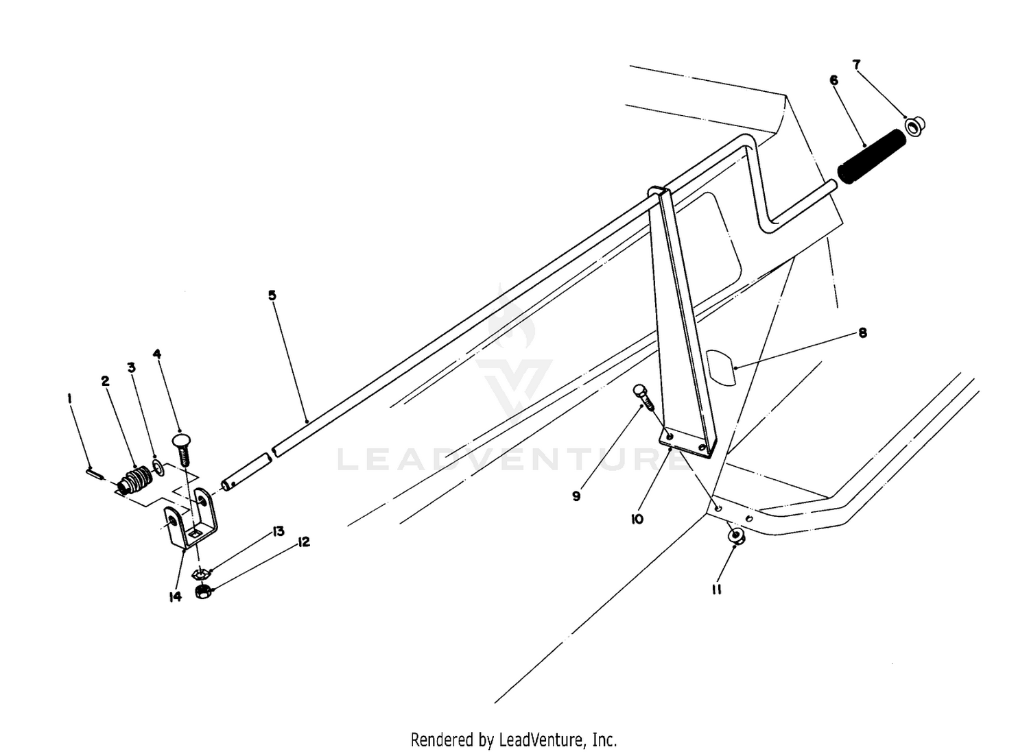 Chute Control Assembly 36" Snowthrower Attachment Model No. 59160 (optional)