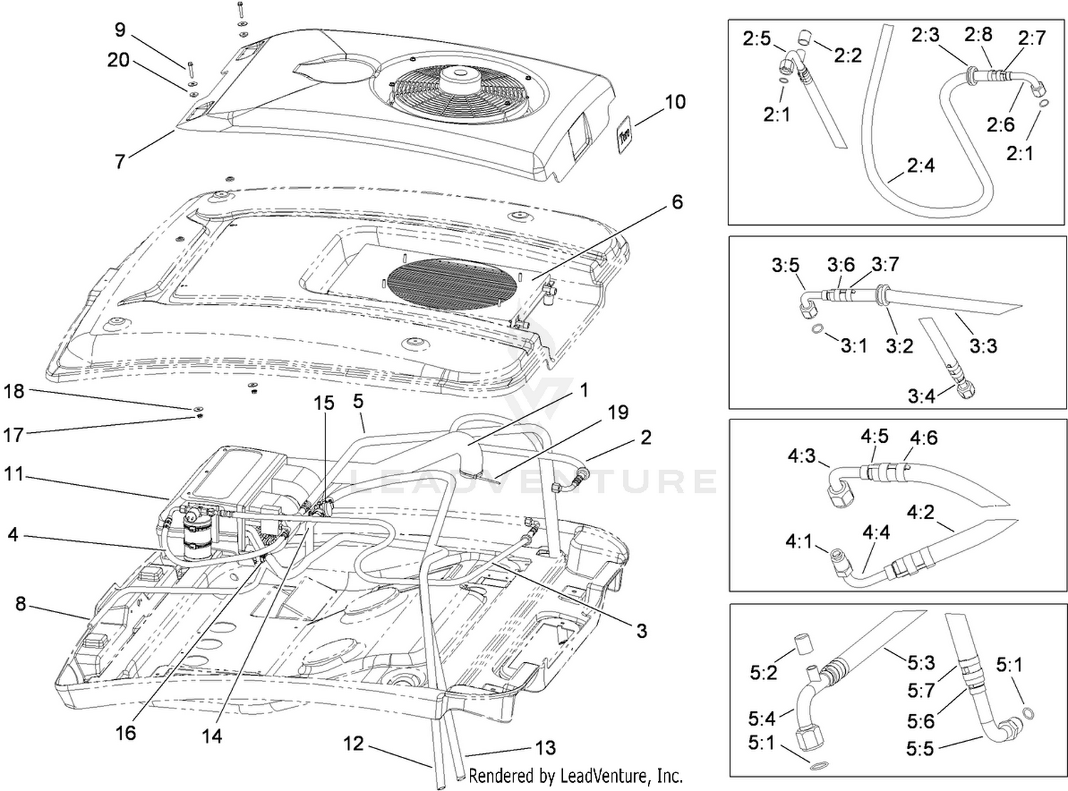 Roof and Hose  Cab Assembly