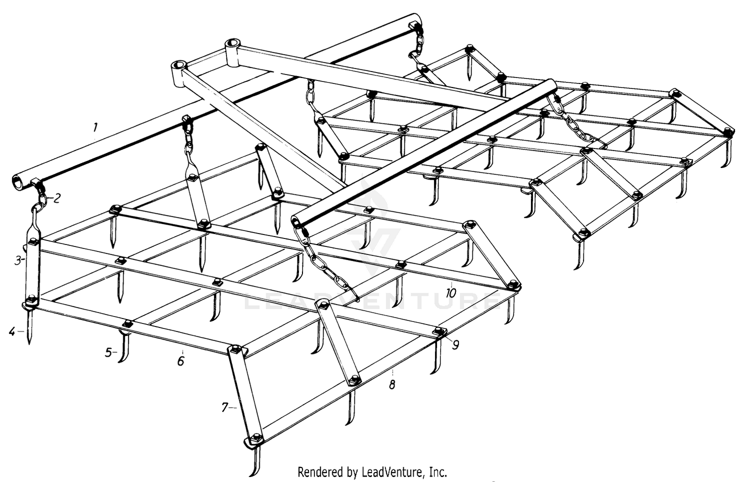 Parts List For 59 Spiked Tooth Harrow (factory Order Number 67-59hr01)