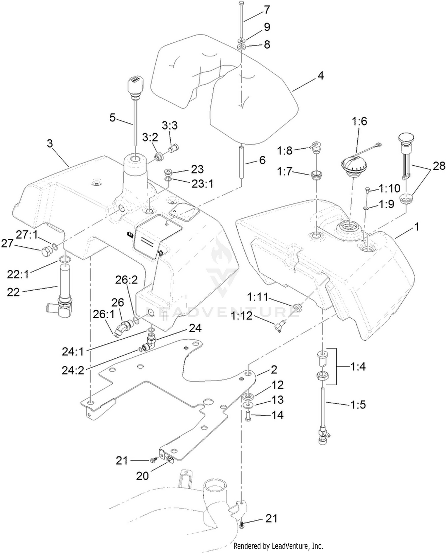 Fuel and Hydraulic Tank Assembly