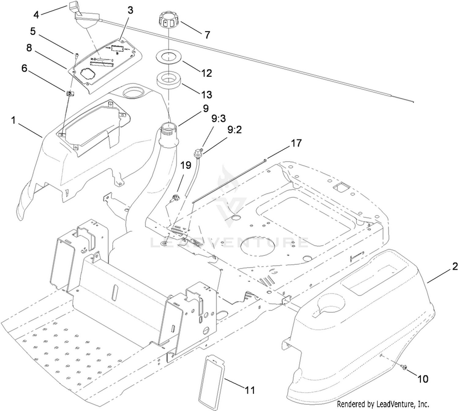 Styling and Fuel System Assembly