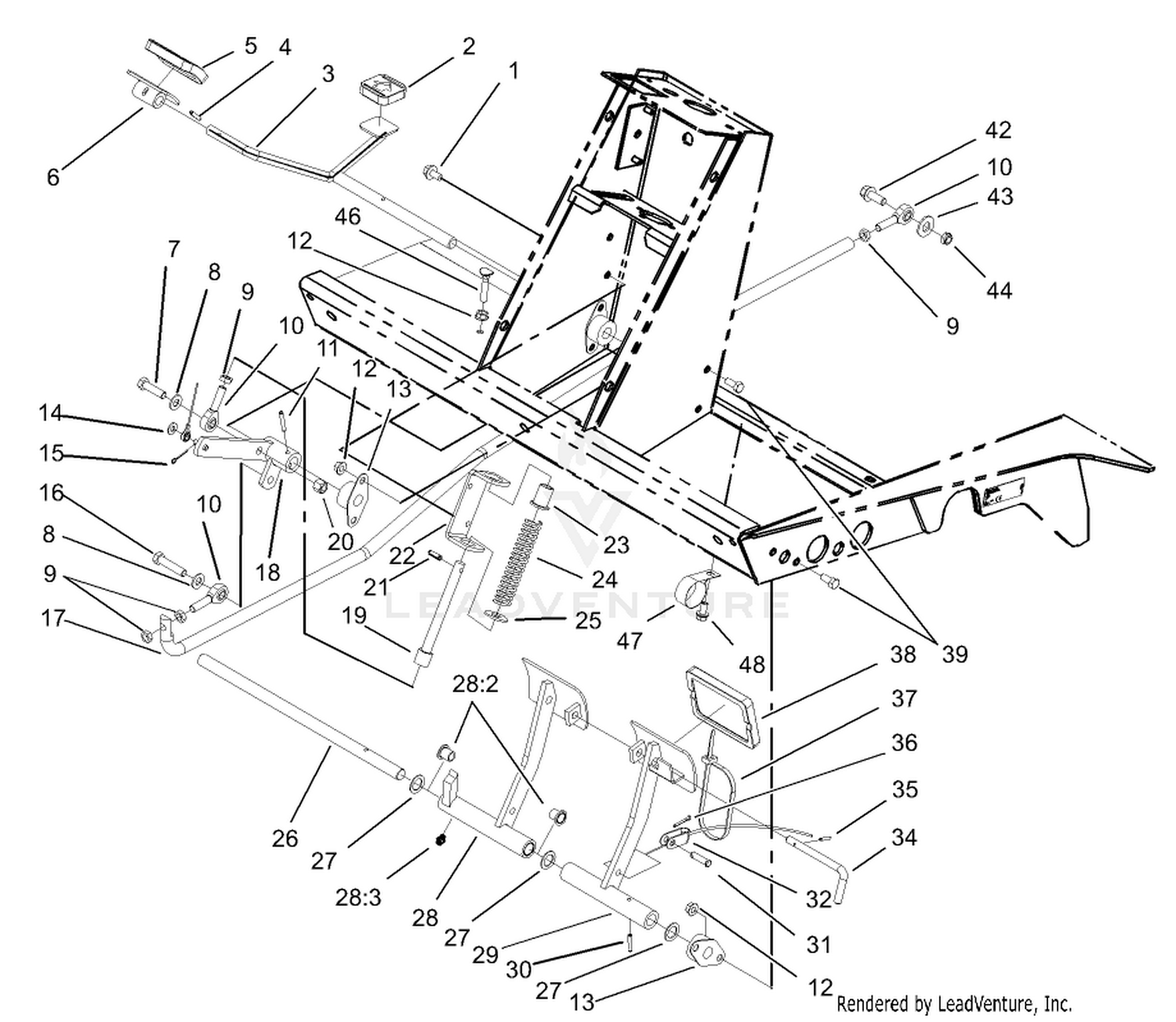 Traction and Brake Pedal Assembly