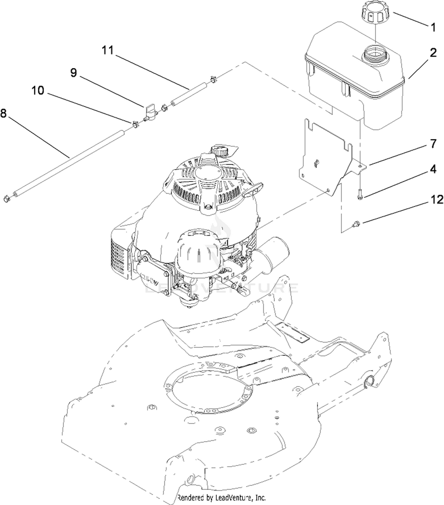 Engine and Tank assembly