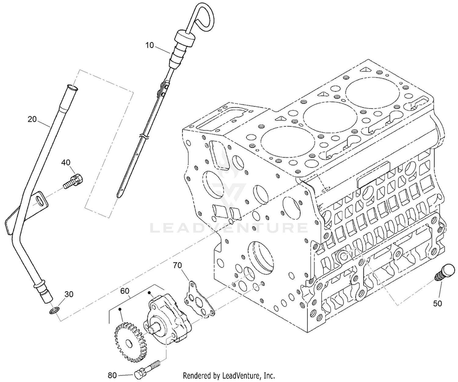 Dipstick, Guide and Oil Pump Assembly
