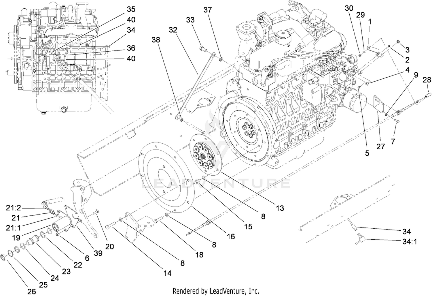 Flywheel and Throttle Assembly