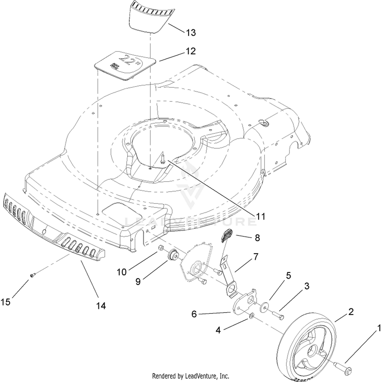 Front Axle and Wheel Assembly