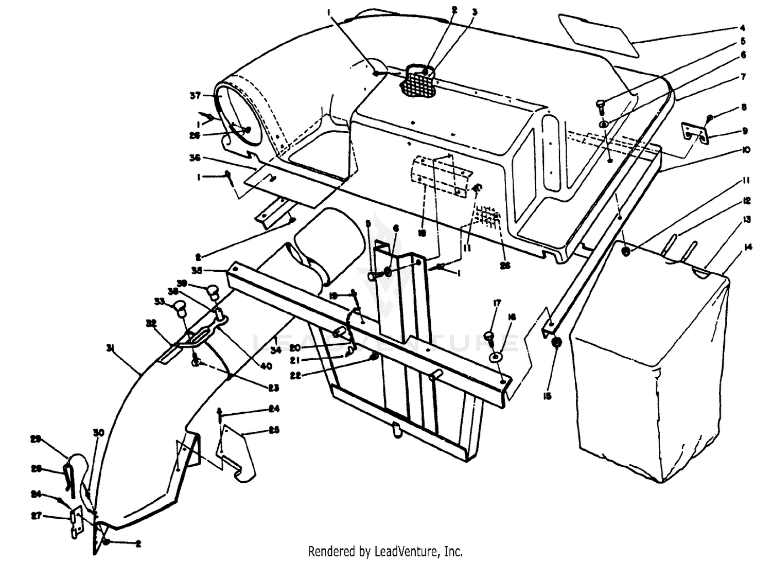 Twin Bagger Grass Catcher Model 59184 (opt.)
